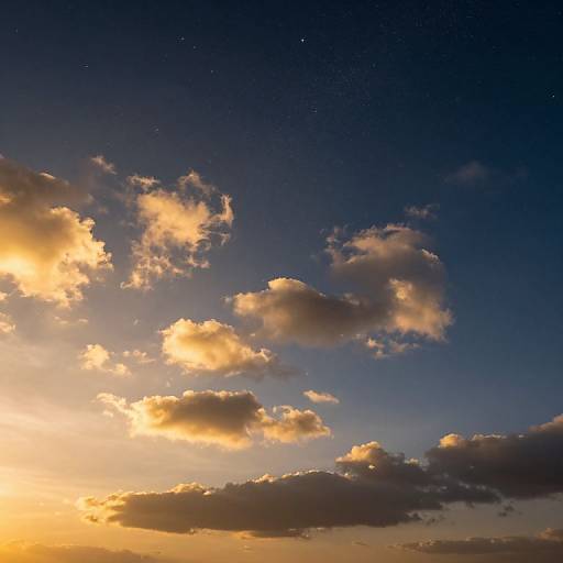 Celestial Tapestry of Sunlit Clouds