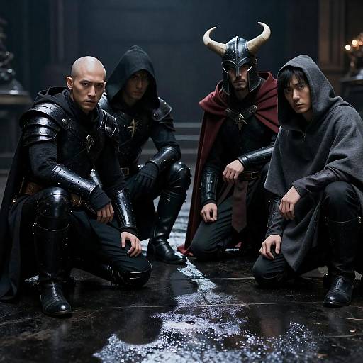 Intense Figures in Dark Industrial Setting