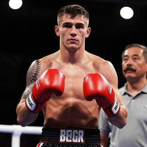 Boxer and Mentor in Dramatic Lighting