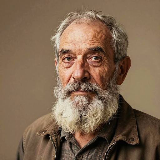 Elderly Man Portrait with Long Beard