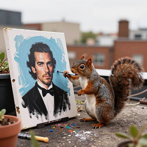 Mischievous Squirrel Urban Graffiti Art