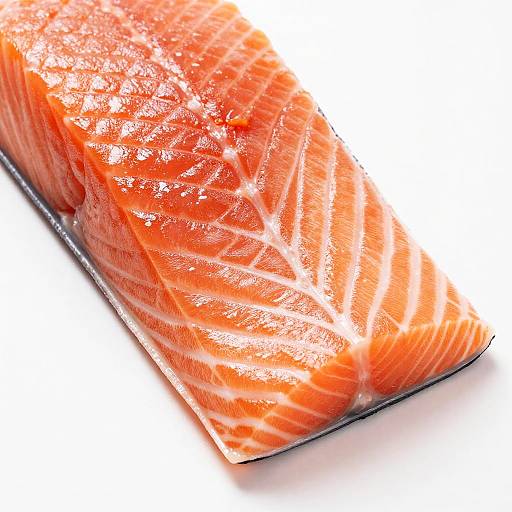 Close-Up Vibrant Salmon Fillet Slice