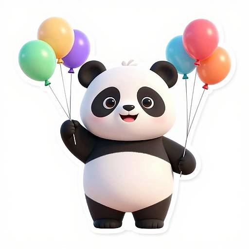 Cute Chubby Panda Pixar Style
