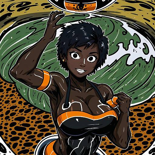 Illustration of Arung samudra (cessa), ombok diving and delivery services in the style of Bunbun