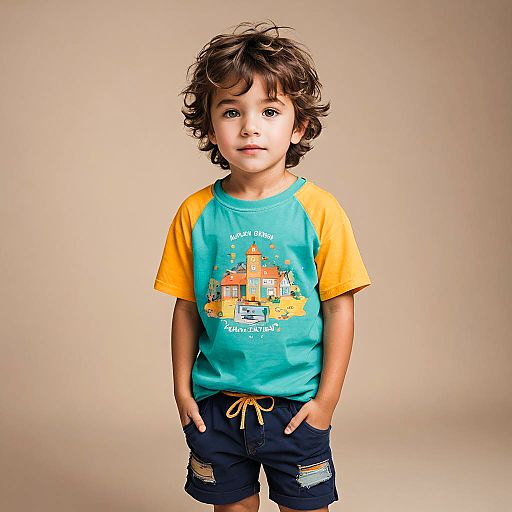 Curious Toddler in Bright Summer Outfit