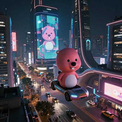 Neon Futuristic Cyberpunk Cityscape