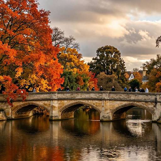 Autumn at Cambridge's Medieval Bridge