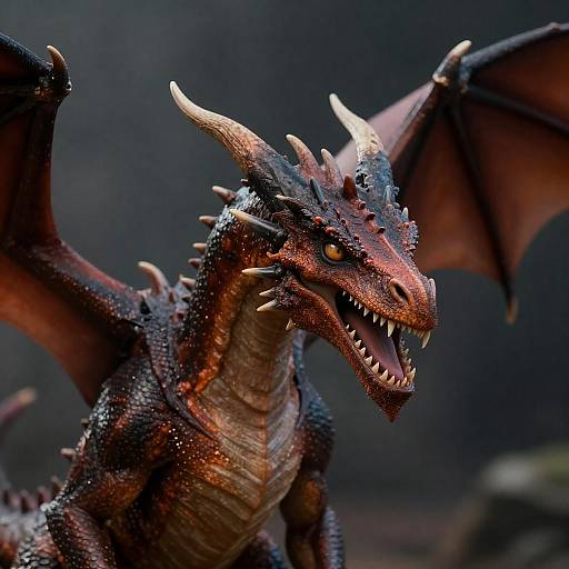 Majestic Dark Scaled Dragon in CGI