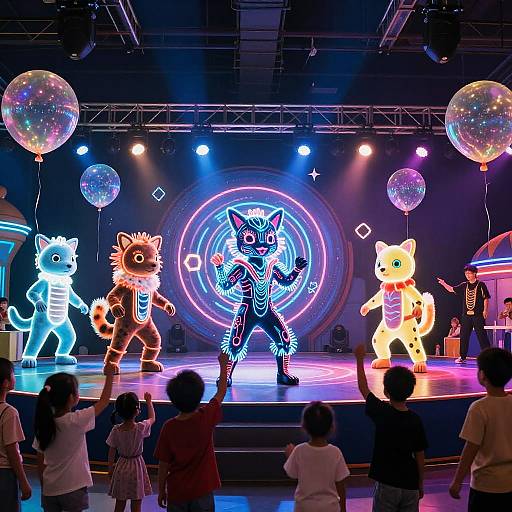 Neon Digital Circus Birthday Party