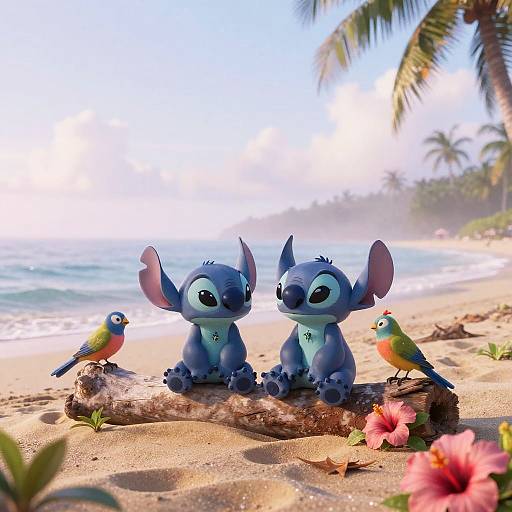 Lilo and Stitch Serene Beach Morning