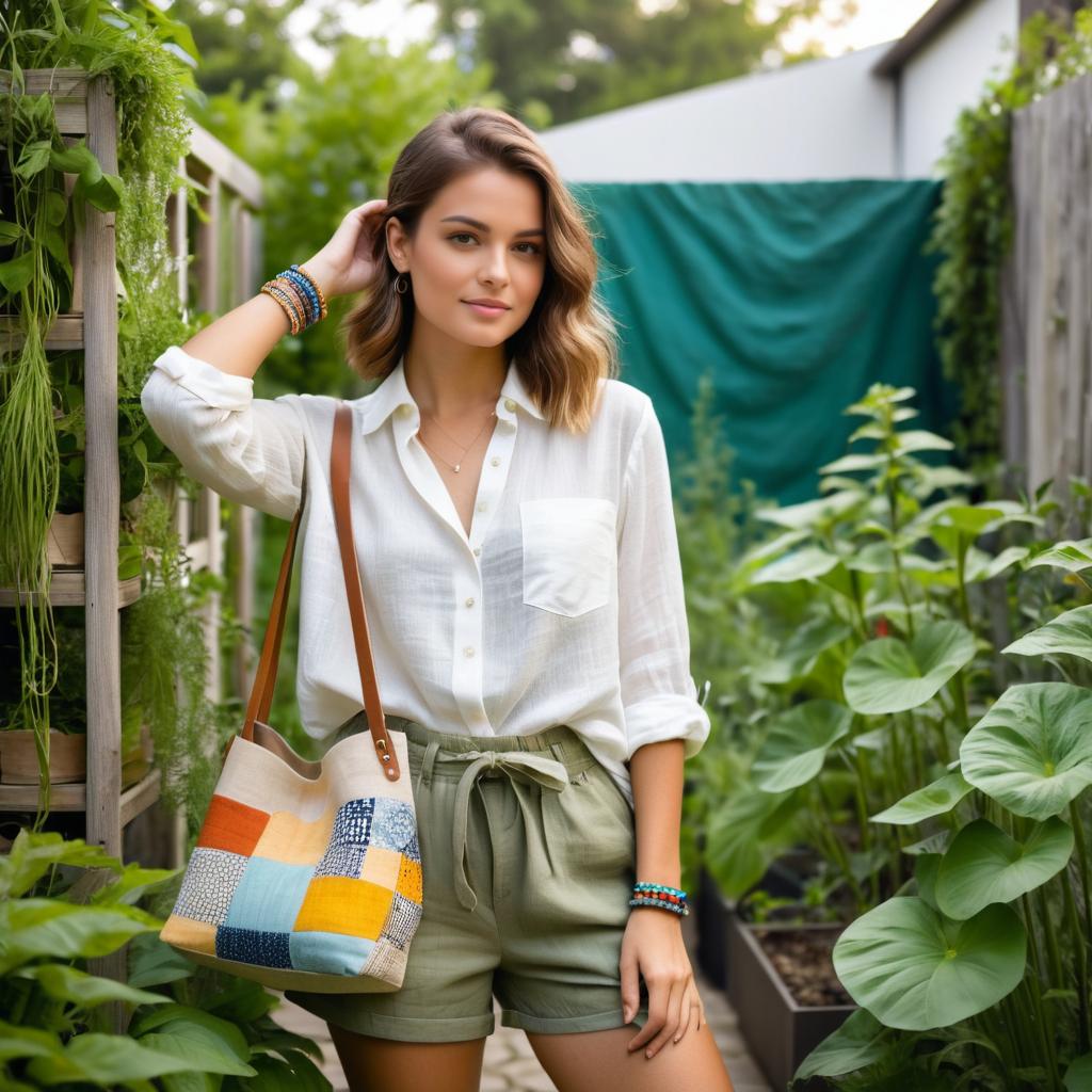 Young Environmentalist in Urban Garden