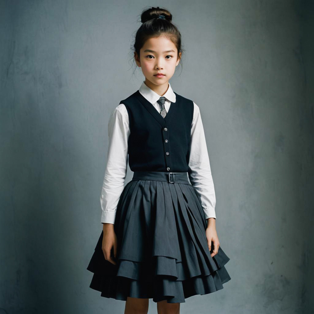 Shy Schoolgirl Photo Shoot in Studio