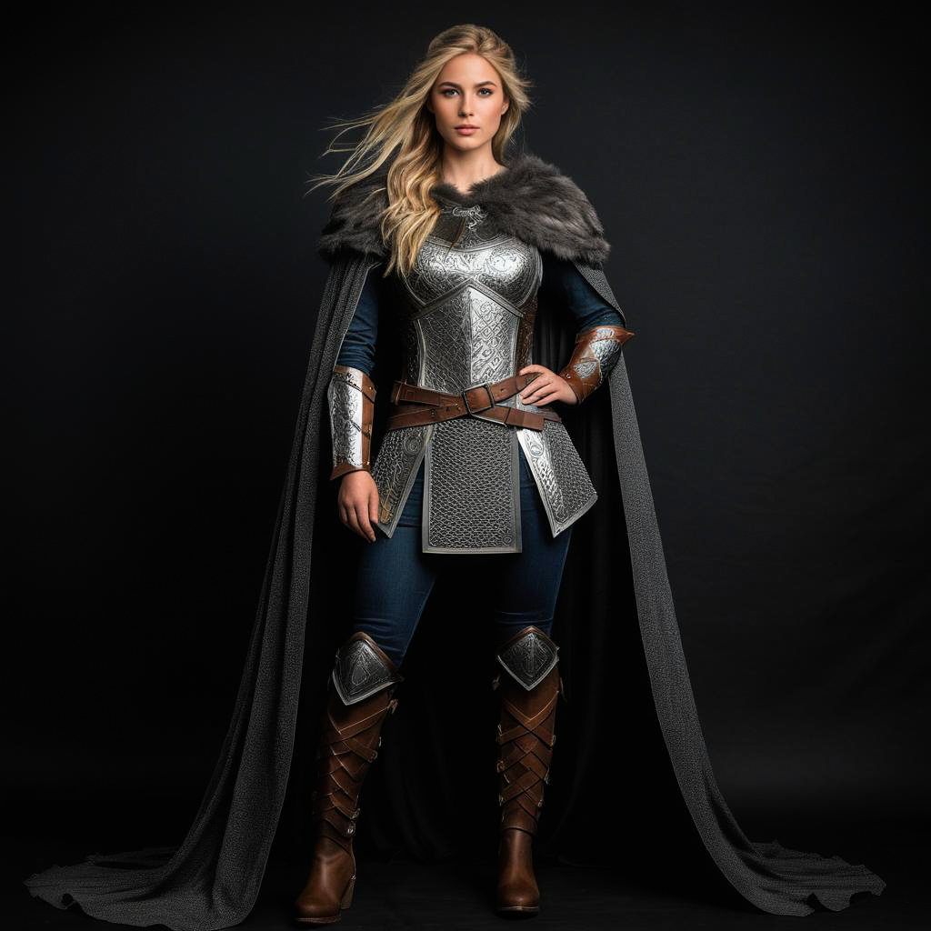 Fierce Shieldmaiden in Viking Armor