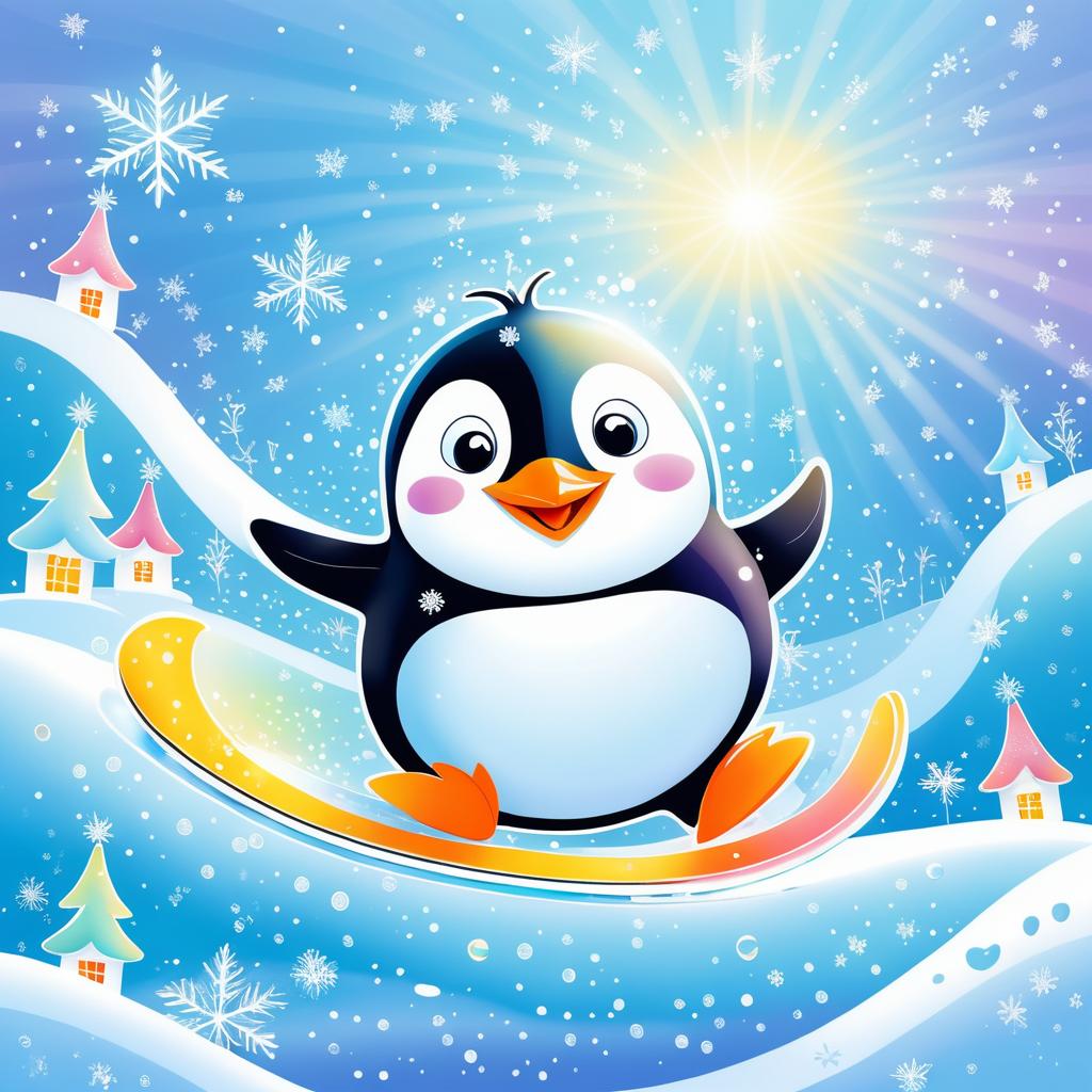 Playful Penguin in Frosty Wonderland