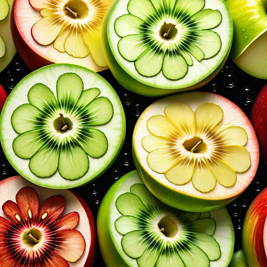 Vibrant Sliced Apples in Macro Focus