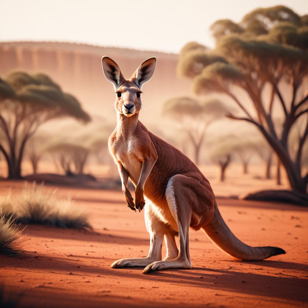 Photorealistic Red Kangaroo in Outback