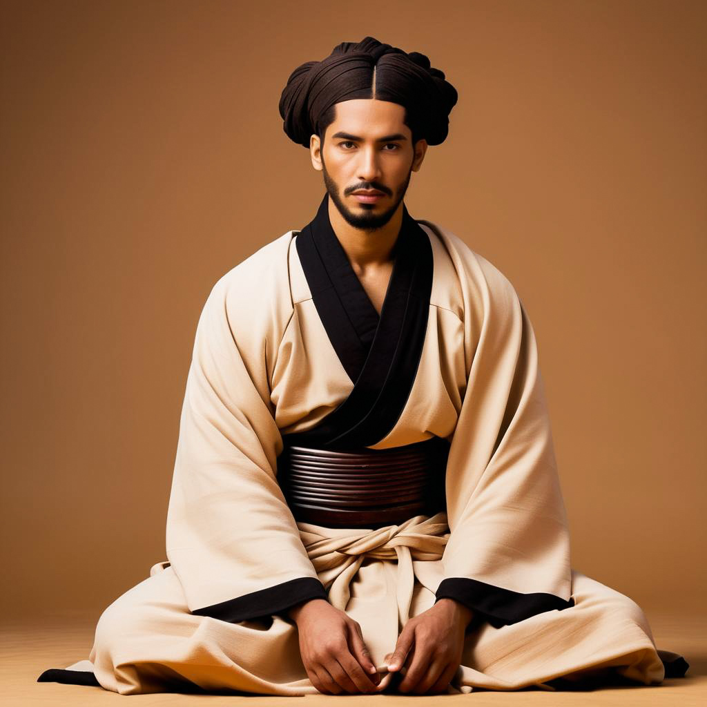 Contemplative Tuareg Scholar in Studio