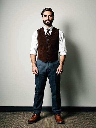 Stylish Man in Vest and Necktie