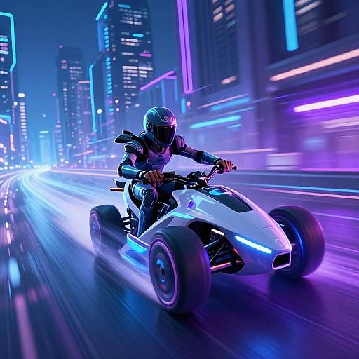 Futuristic Racer Ibra in Neon Metropolis