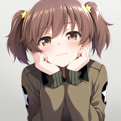 Illustration of Alisa (girls und panzer), girls und panzer in the style of Mofu namako