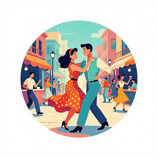 1950s Swing Dance Street Scene