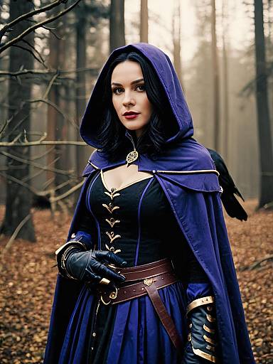 Woman in Raven Branwen Cosplay Costume