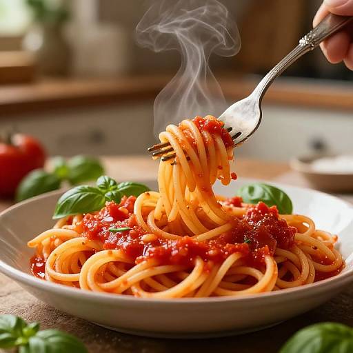 Rustic Spaghetti Twirling on Fork