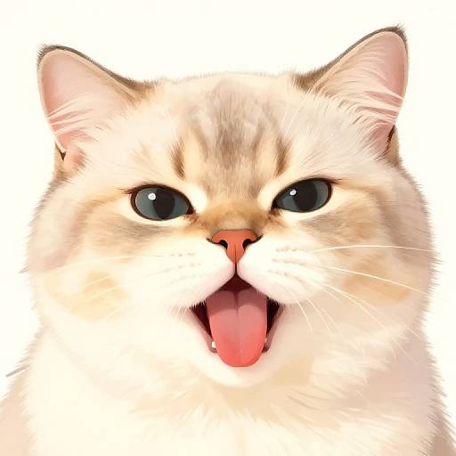 Playful Cat Portrait with Silly Expression