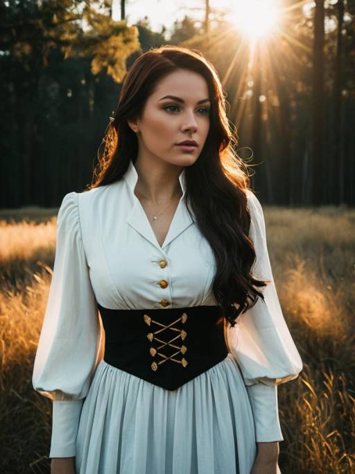 Woman in Feldt Grace Cosplay Costume Outdoors