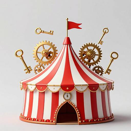 Victorian Clockwork Miniature Circus Tent