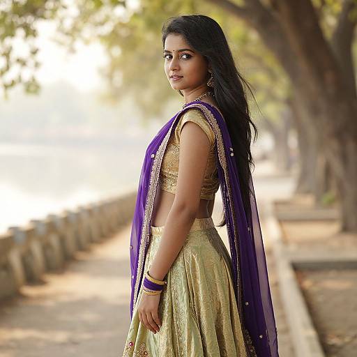 Elegant Girl in Traditional Sari