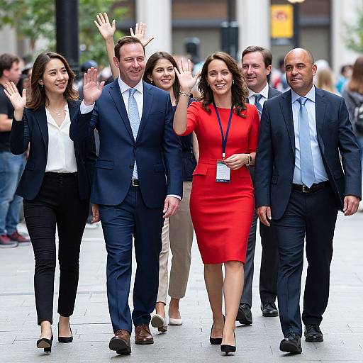 Diverse Group Walking in City