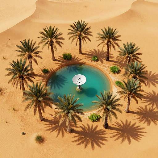 Vector Overhead Desert Oasis Imaging
