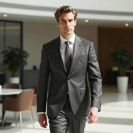 Pompadour Businessman in Modern Office