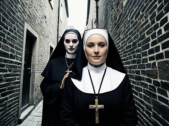 Nun and Priest Face Swap Costume