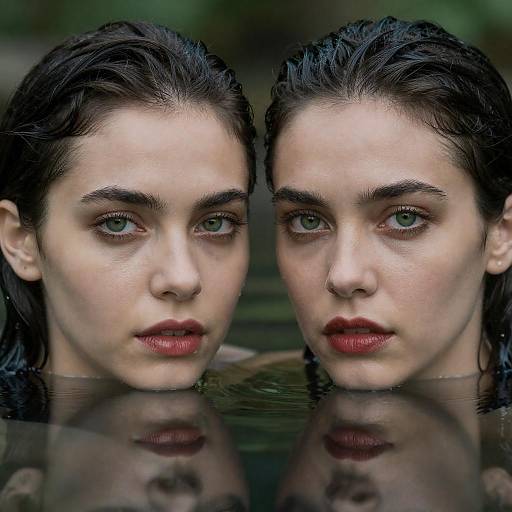 Intense Gaze of Women in Water