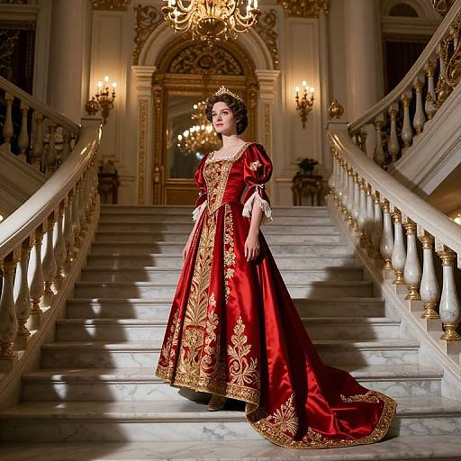 Karenina on Regal Marble Staircase