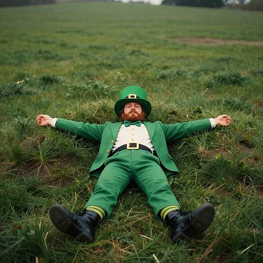 Cinematic Lucky Leprechaun in Green Field