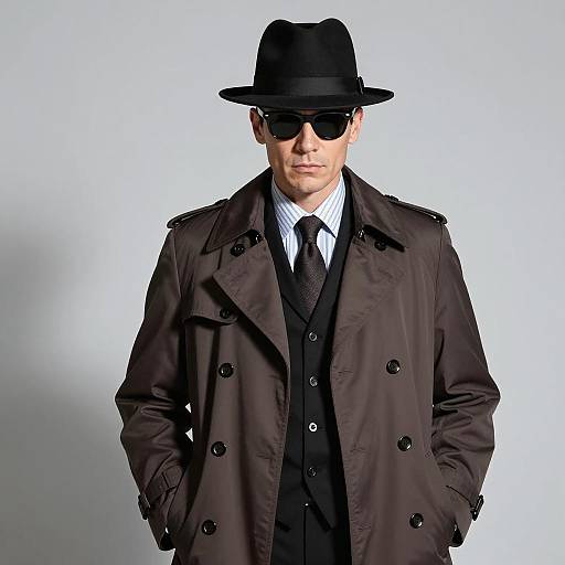 Stylish Male Detective in Gangster Attire