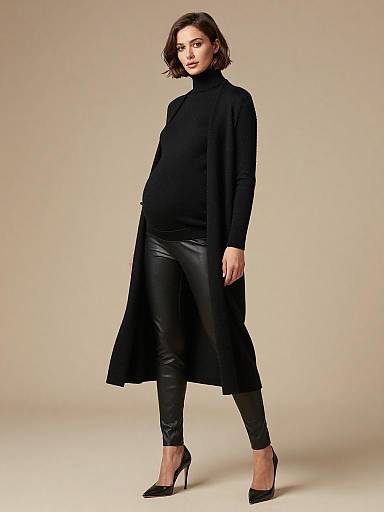 Sleek Monochrome High-End Maternity Portrait