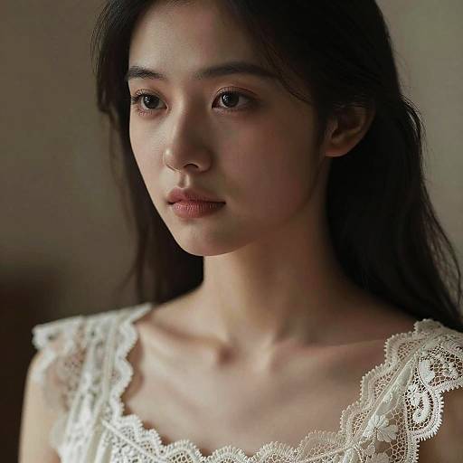 Ultra-Realistic Solo Girl in Lace Dress