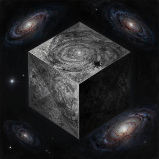 Surreal Floating Geometric Cube