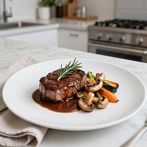 Gourmet Steak with Rosemary Sauce