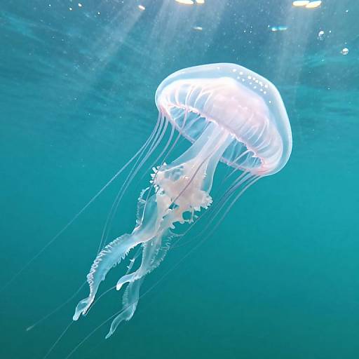 Luminous Translucent Jellyfish in Ocean
