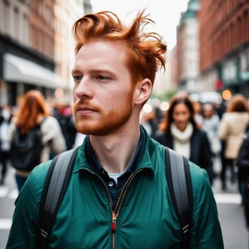 Confident Red-Haired Man in City Confident Red-Haired Man in City