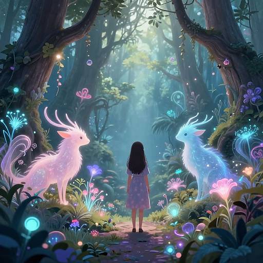 Nep in Enchanted Bioluminescent Forest