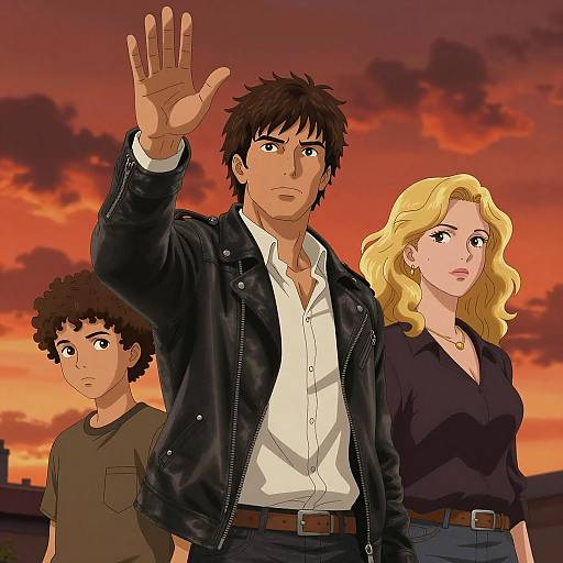 Dramatic Illustration of Three People