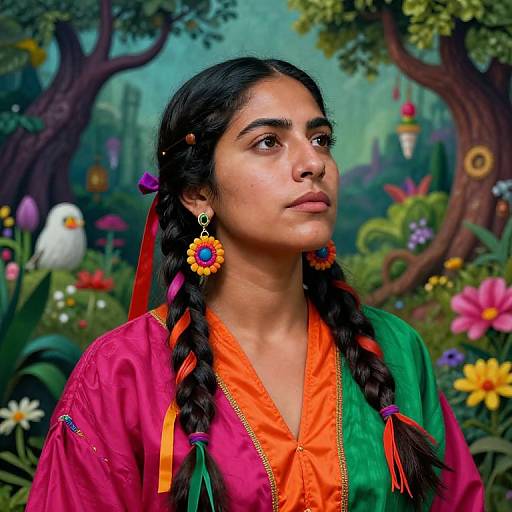 Vibrant Mexican Self-Portrait Style
