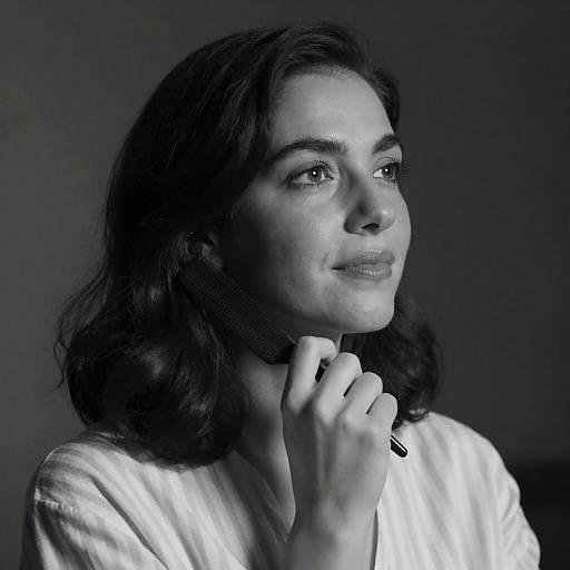 Moody Black-and-White Portrait of Woman