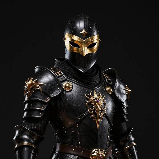 Gilded Enchanted Rogue in Black Armor